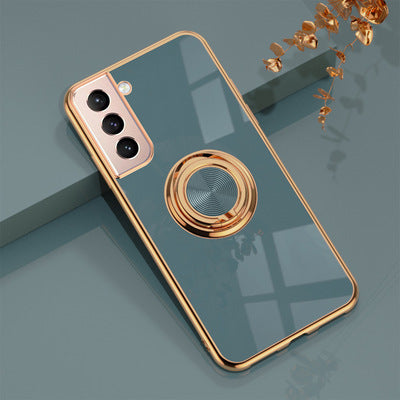 Mobile Phone Shell 6D Electroplating Ring Buckle Magnetic Car All-inclusive Protective Cover