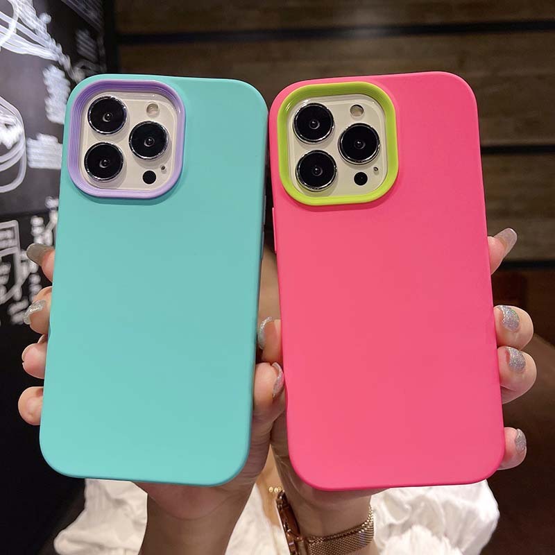 Mobile Phone Case Contrast Color 3 In 1 Protective Cover