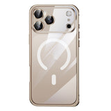 Applicable 17 Metal Frame Phone Case Magnetic Suction Spring Fastener Transparent Eagle Eye Lens Protective Cover