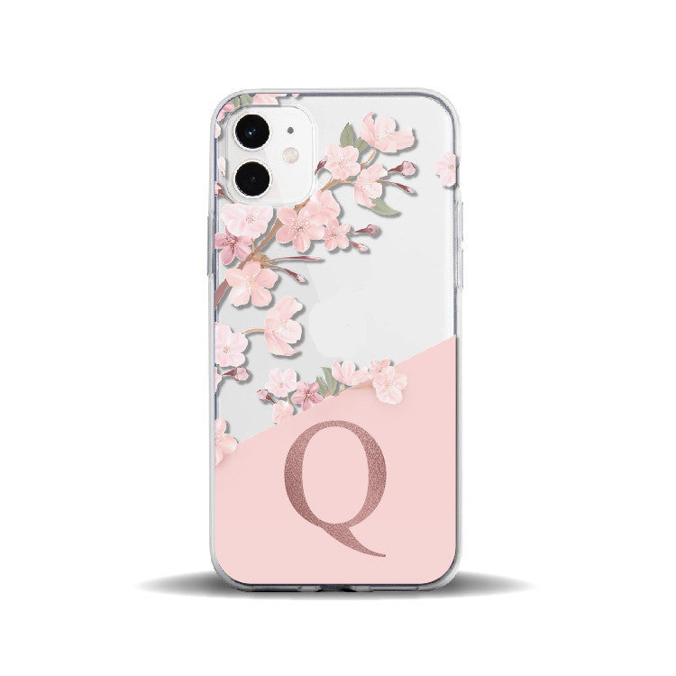 Apple-Compatible iPhone 11/12 Pro Peach Blossom Letter Case.