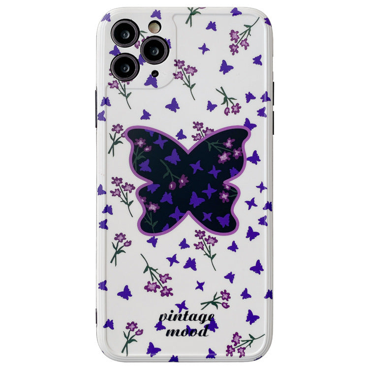 Floral butterfly full silicone protective cover