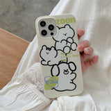 Line Cartoon Cute Animal Back Cover Mobile Phone Case