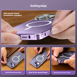 Applicable 17 Metal Frame Phone Case Magnetic Suction Spring Fastener Transparent Eagle Eye Lens Protective Cover