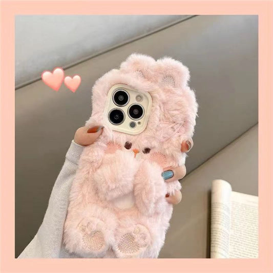 Autumn And Winter Plush Stereo Cute Cartoon Rabbit Phone Case