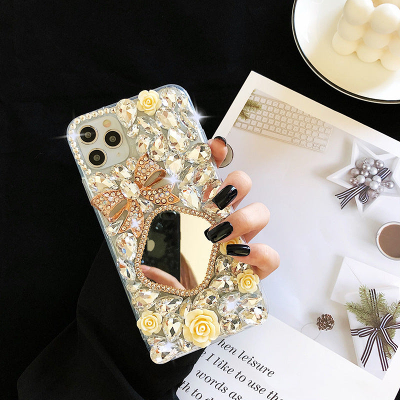 Phone Case Rhinestone Mirror Diamond Bow Flower