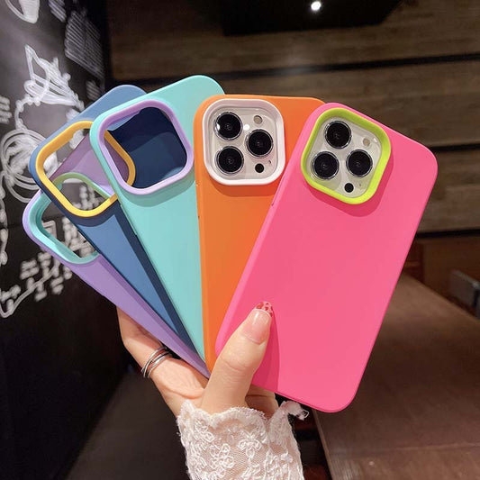 Mobile Phone Case Contrast Color 3 In 1 Protective Cover