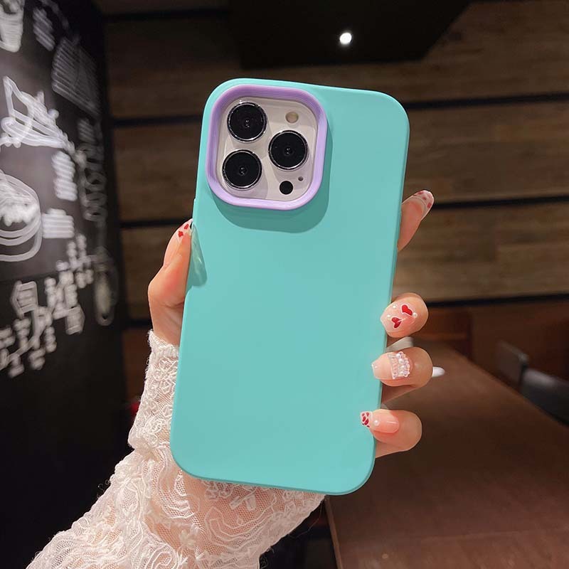 Mobile Phone Case Contrast Color 3 In 1 Protective Cover