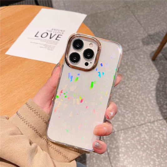 Mobile Phone Case Laser Colorful Love Protective Cover