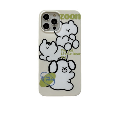 Line Cartoon Cute Animal Back Cover Mobile Phone Case