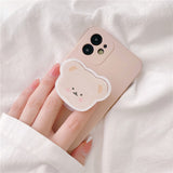 Mobile Phone Case Bear Stand Creative All-inclusive Camera Phone Case