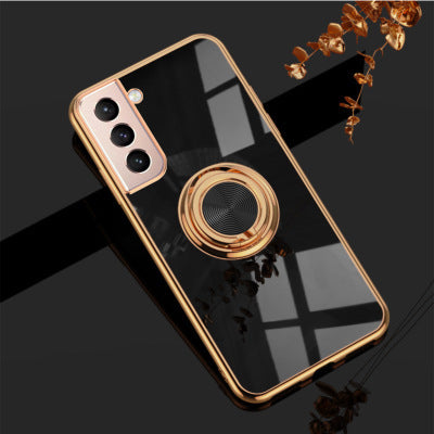 Mobile Phone Shell 6D Electroplating Ring Buckle Magnetic Car All-inclusive Protective Cover