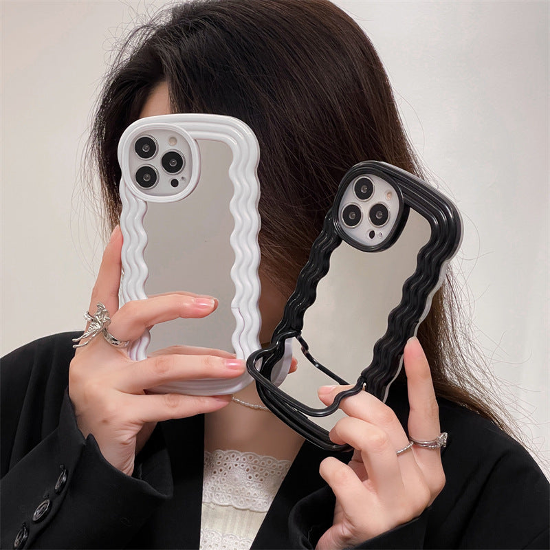 Creative Simple Mirror Bracket Silicone Phone Case