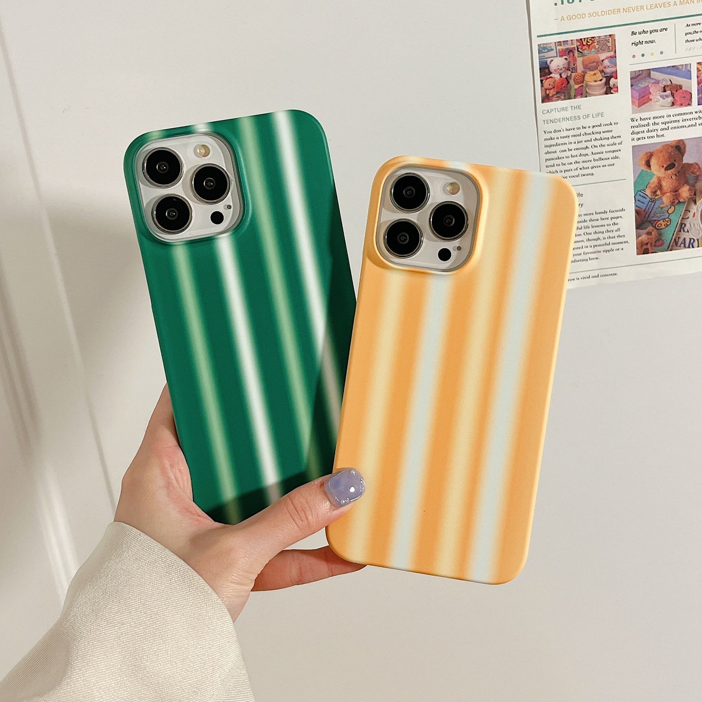 Striped Mobile Phone Case Hard Cover Half Package Couple Style