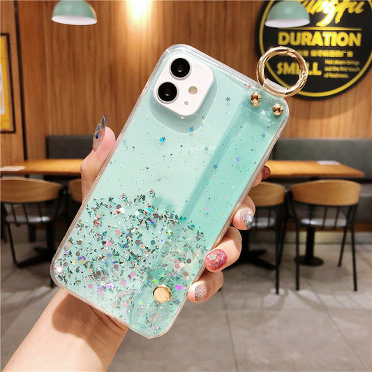 Mobile Phone Case Protective Cover Transparent Glitter Epoxy Gold Foil