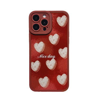 Retro Love Mobile Phone Case Wine Red XR Soft Cover