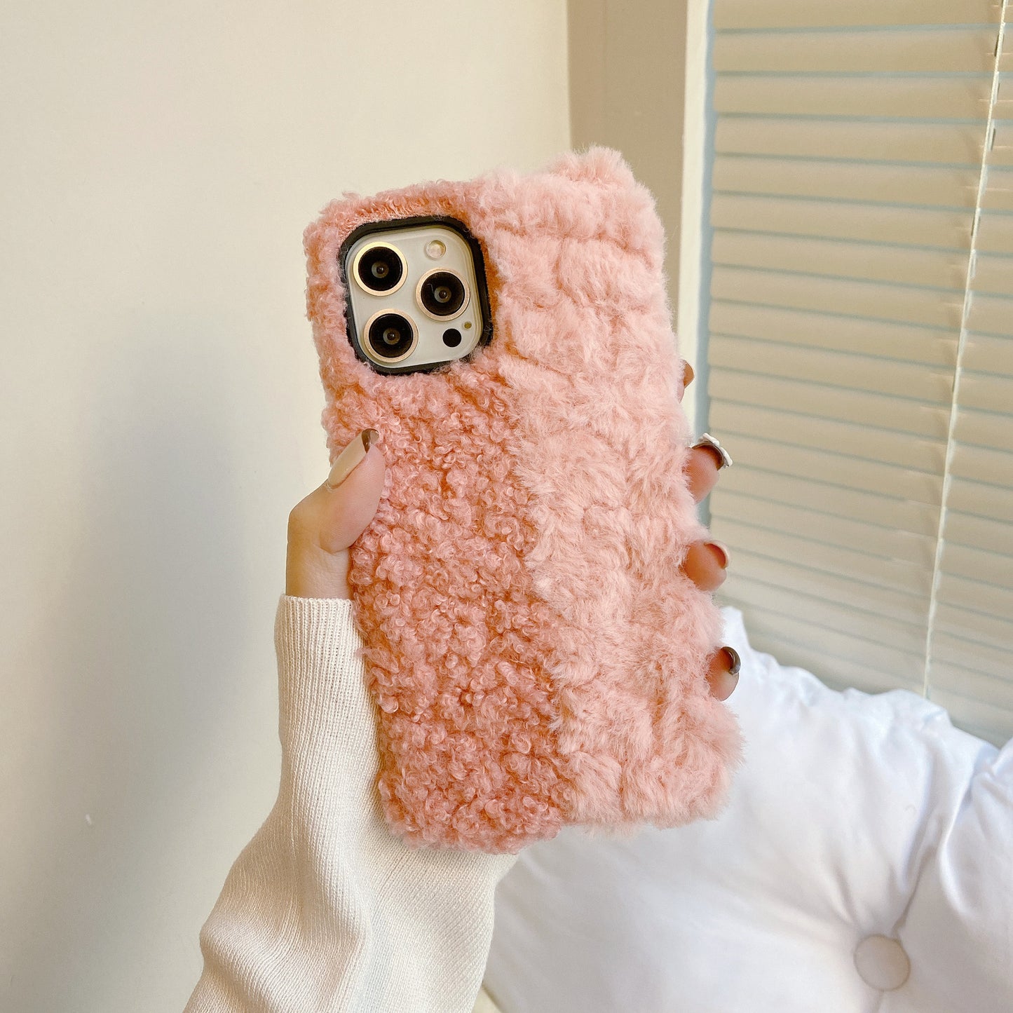 Simple And  Color Matching Plush For 13Pro Mobile Phone Case