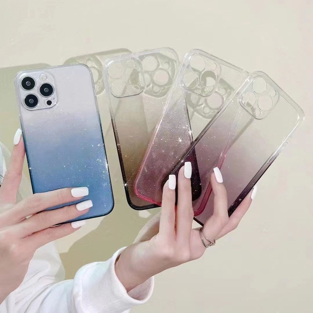 Gradient Glitter Transparent Glass Protective Cover