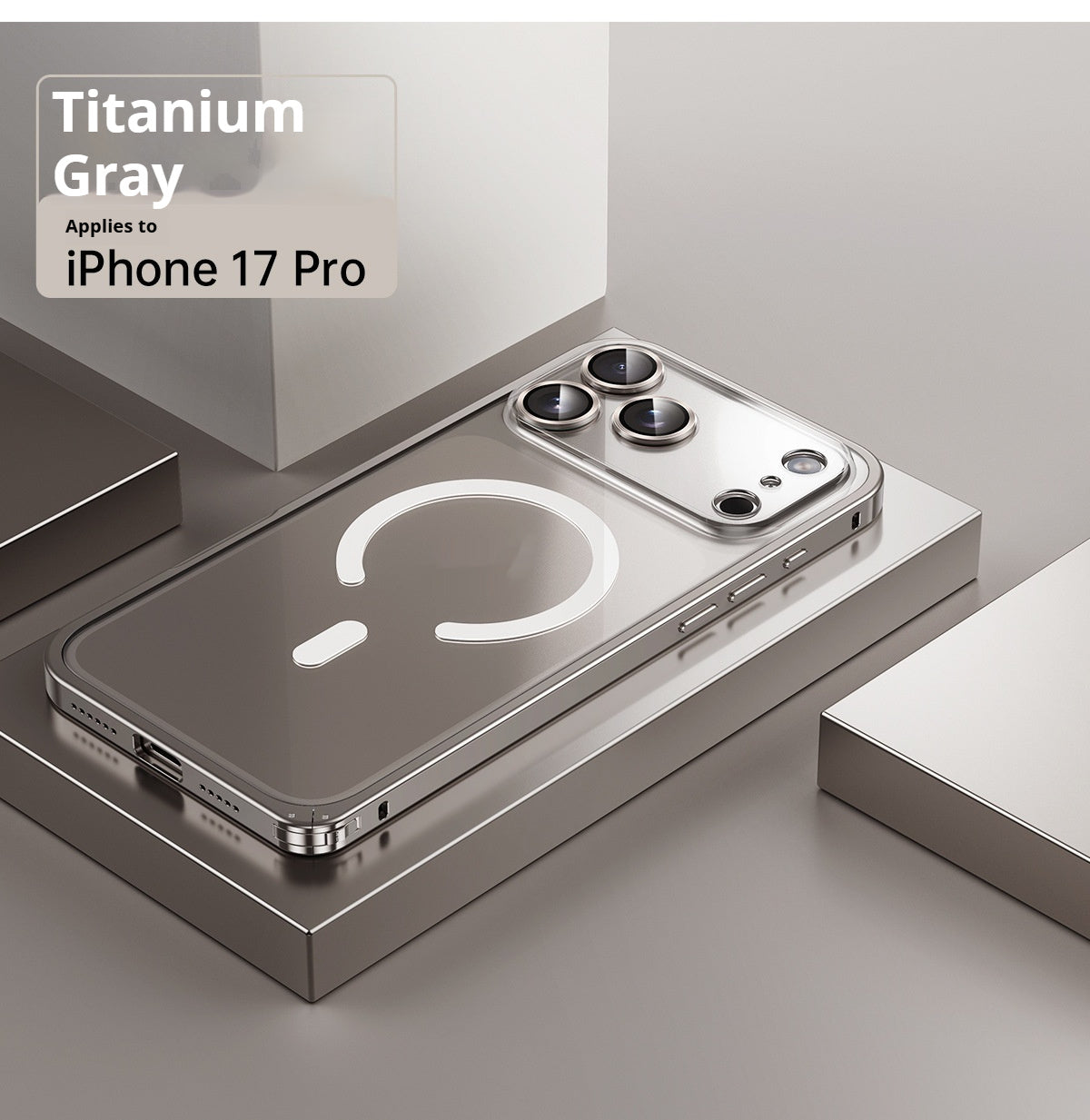 Applicable 17 Metal Frame Phone Case Magnetic Suction Spring Fastener Transparent Eagle Eye Lens Protective Cover