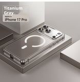 Applicable 17 Metal Frame Phone Case Magnetic Suction Spring Fastener Transparent Eagle Eye Lens Protective Cover